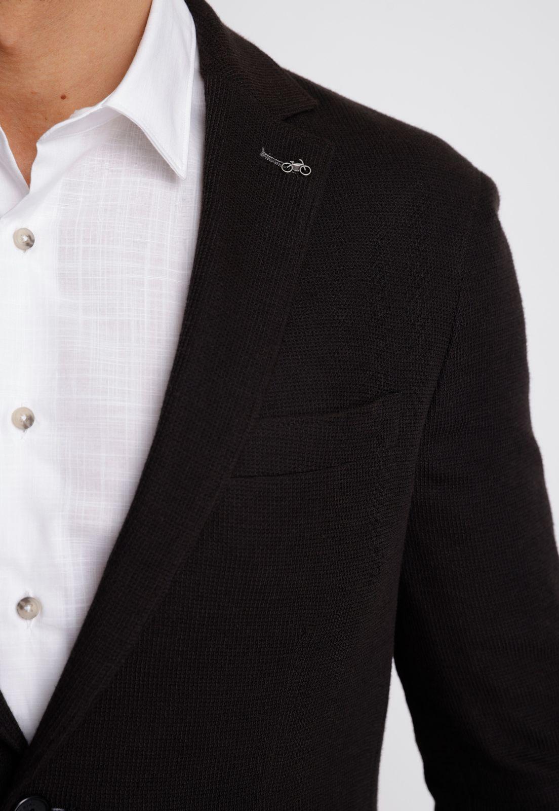 Chaqueta hombre Casual Slim Fit Basic knit Algodón Negro -2