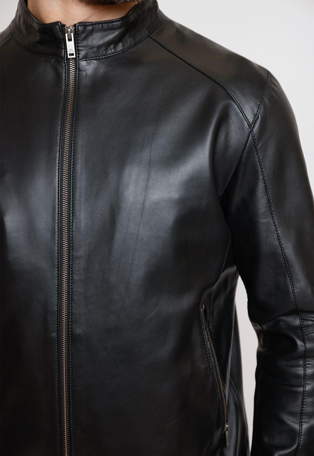 Chaqueta Hombre Cuero Liso Slim Amancio Negro-2