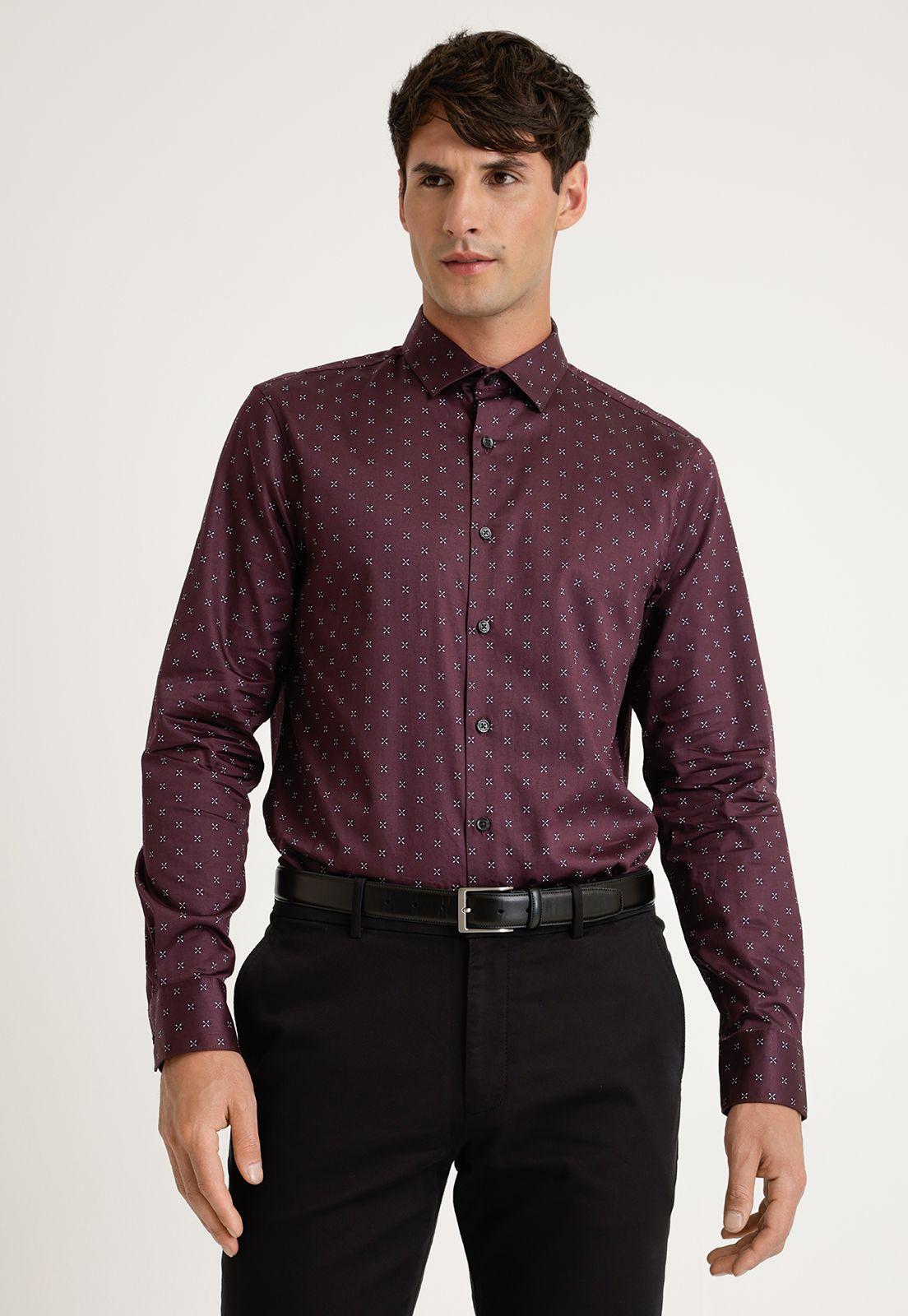 Camisa Hombre Manga Larga Estampada-0