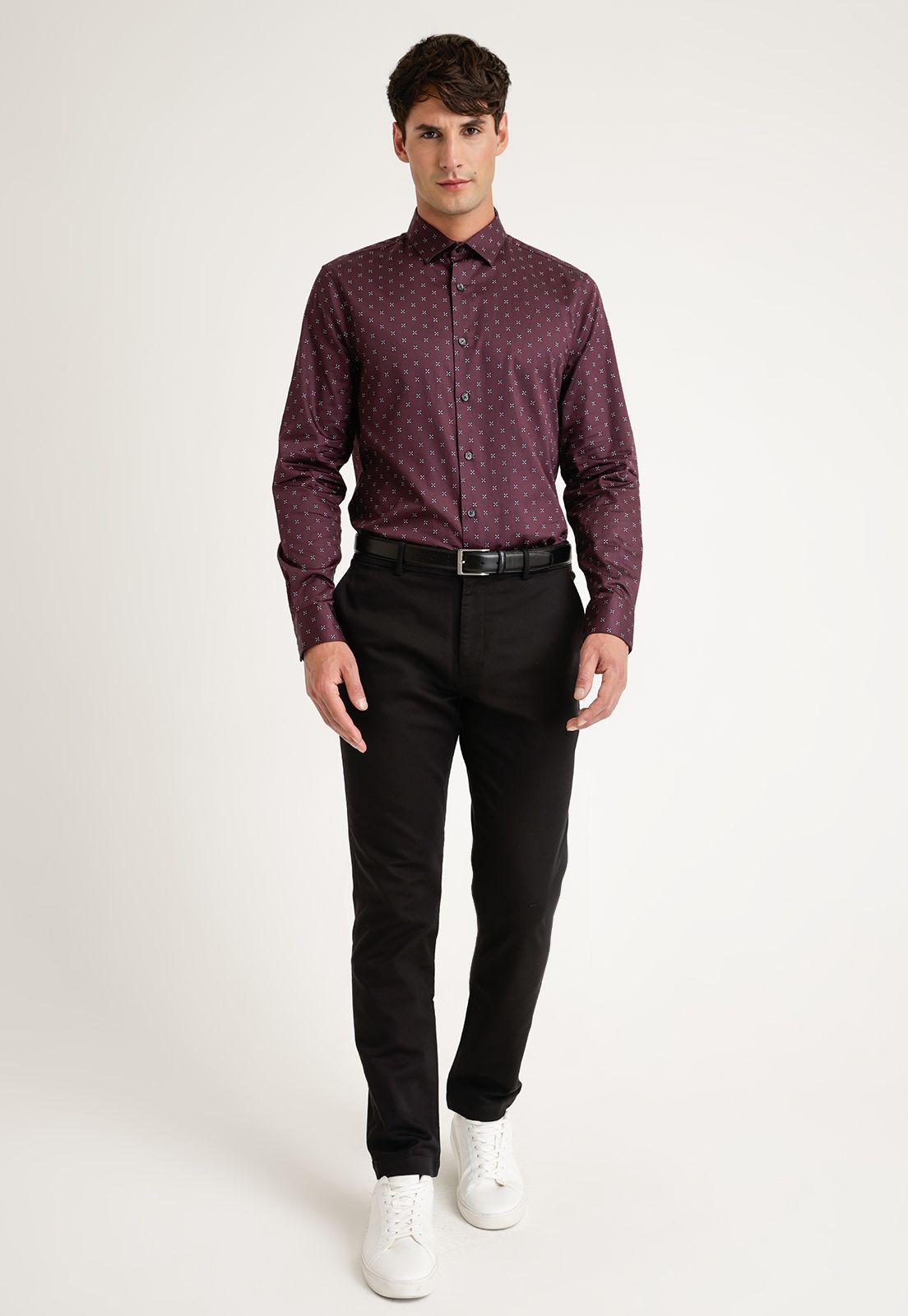 Camisa Hombre Manga Larga Estampada-3