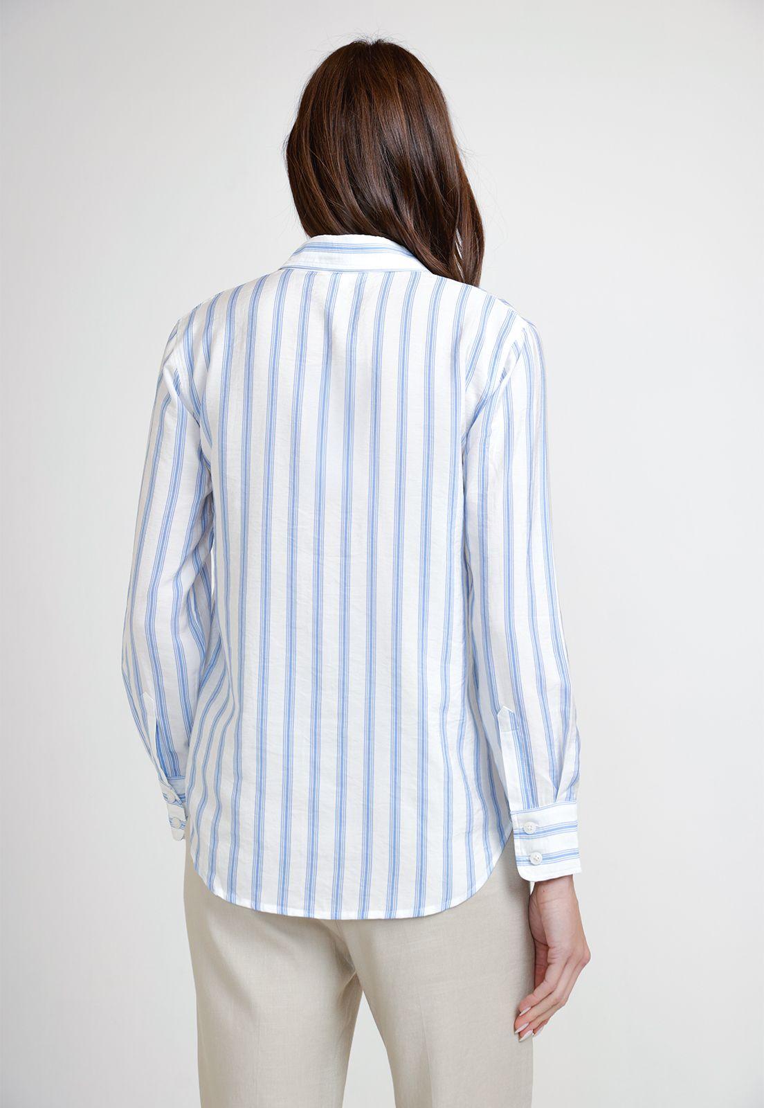 Blusa de Mujer Modelo Samara Color Blanco-Celeste-1