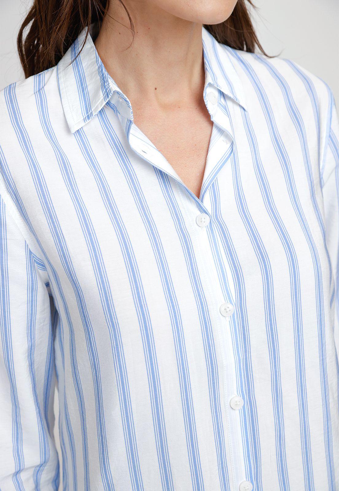 Blusa de Mujer Modelo Samara Color Blanco-Celeste-2