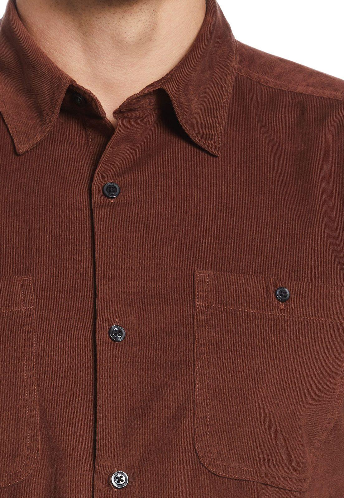 Camisa Casual Micro Cotele Terracota-2