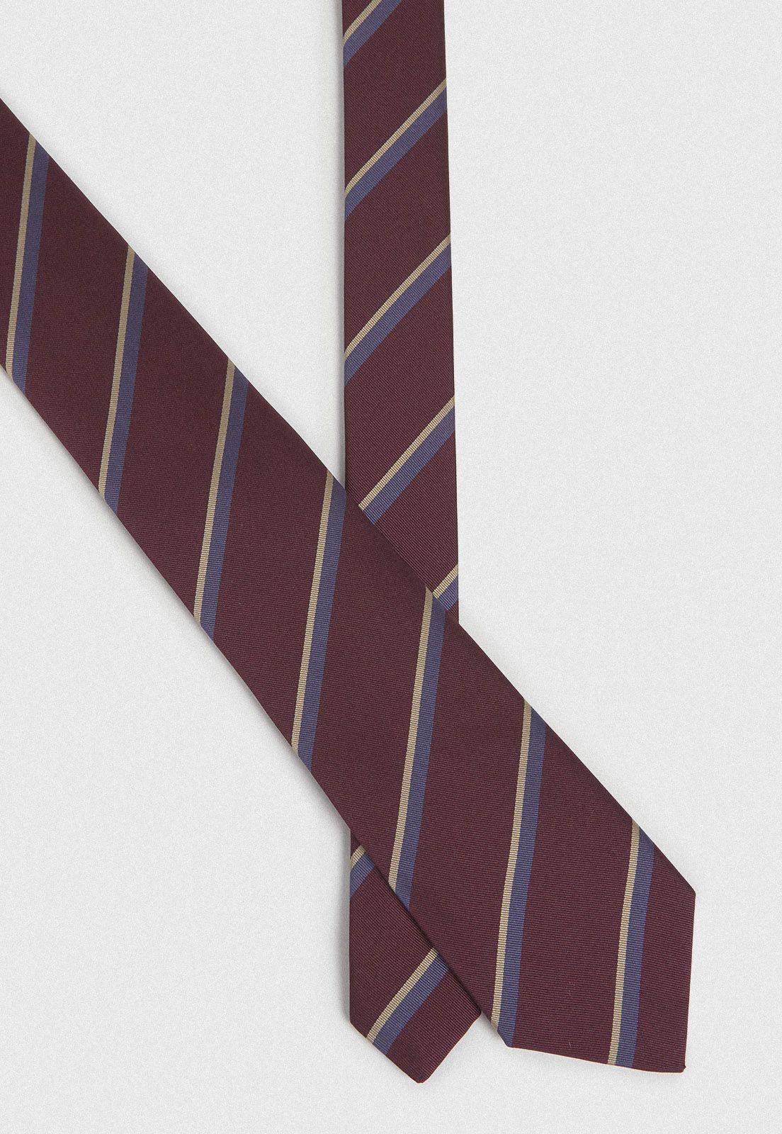 Corbata Formal Hombre Seda Diseño Travel Burdeo-0