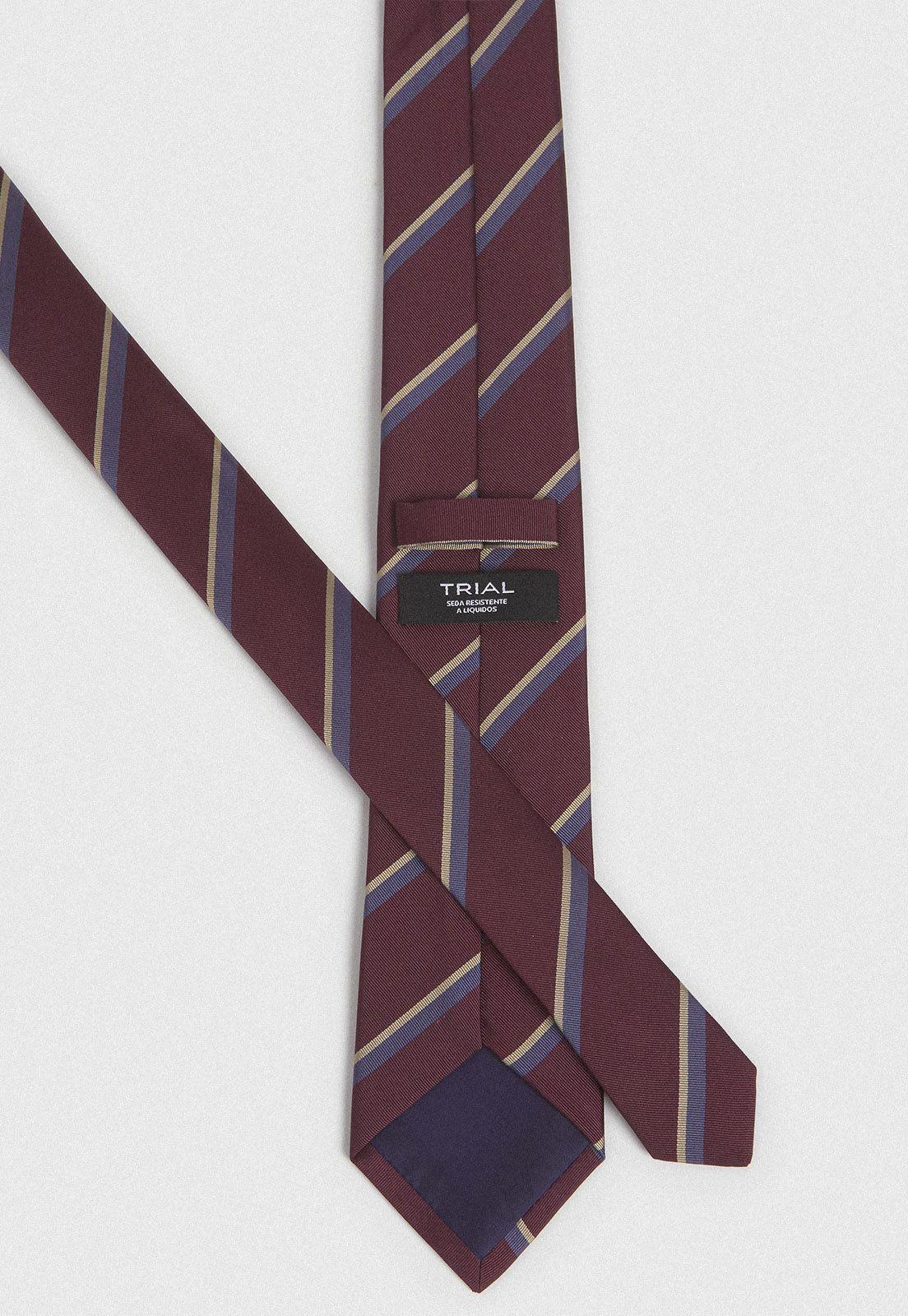 Corbata Formal Hombre Seda Diseño Travel Burdeo-1