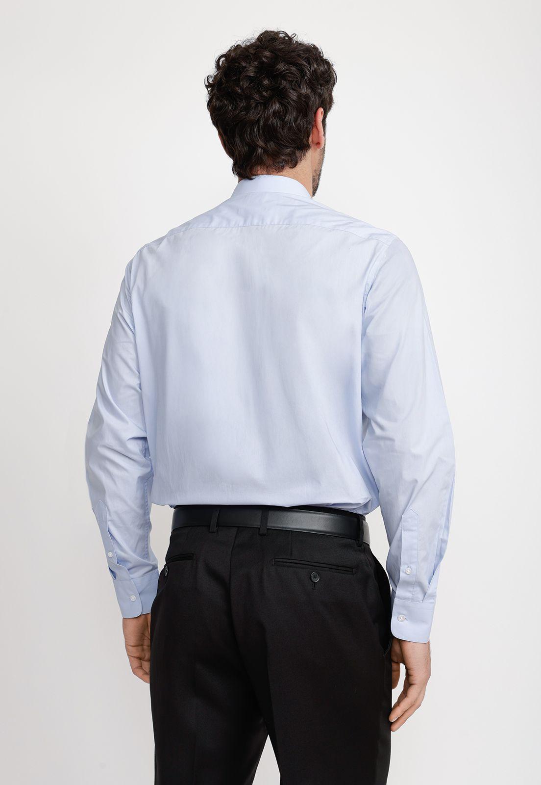 Camisa Hombre Formal Popelina Classic Celeste-2