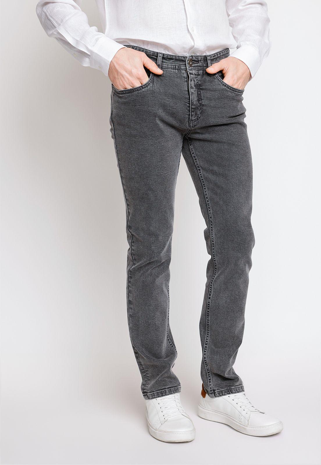Jeans Hombre Algodón Liso Slim Naze Azul Medio-0