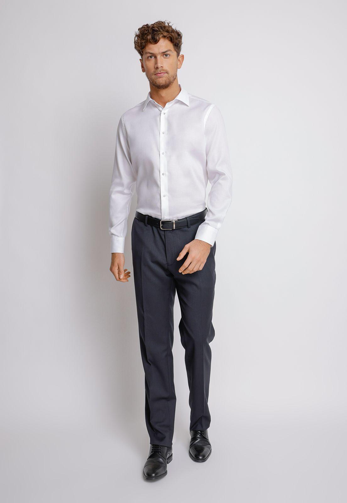 Camisa hombre Formal Slim Fit Vercelli Algodón Blanco Non Iron (Libre de Arrugas)-4