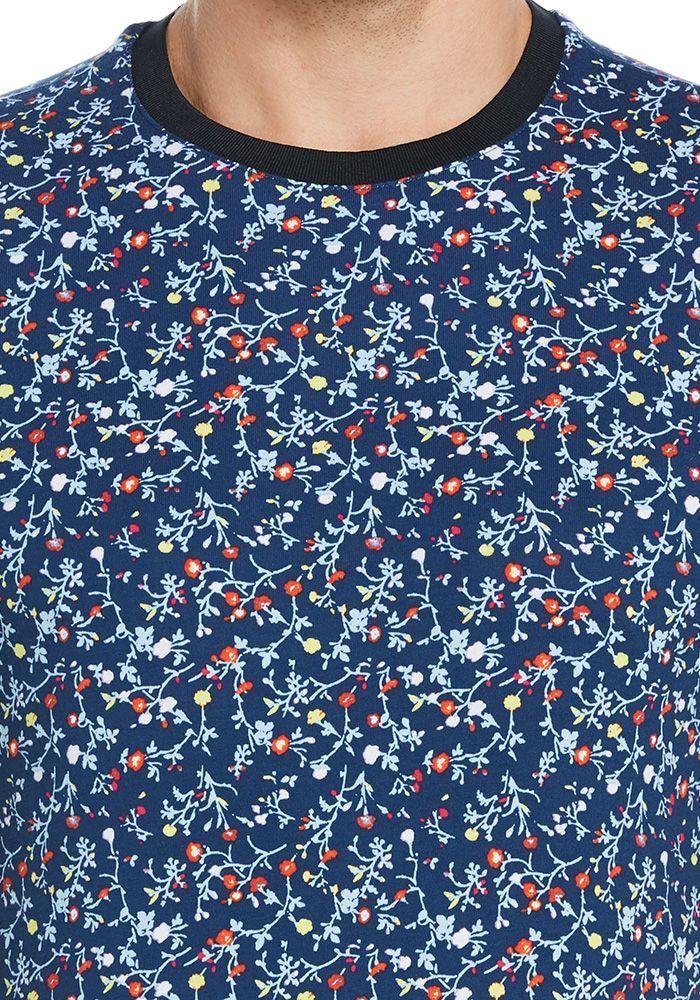 Polera Ultra Soft Celeste Flores-2