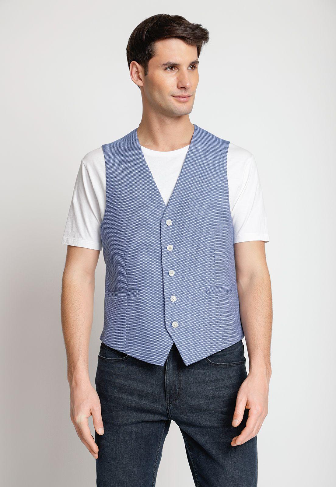 Gilet Hombre Casual Azul-0