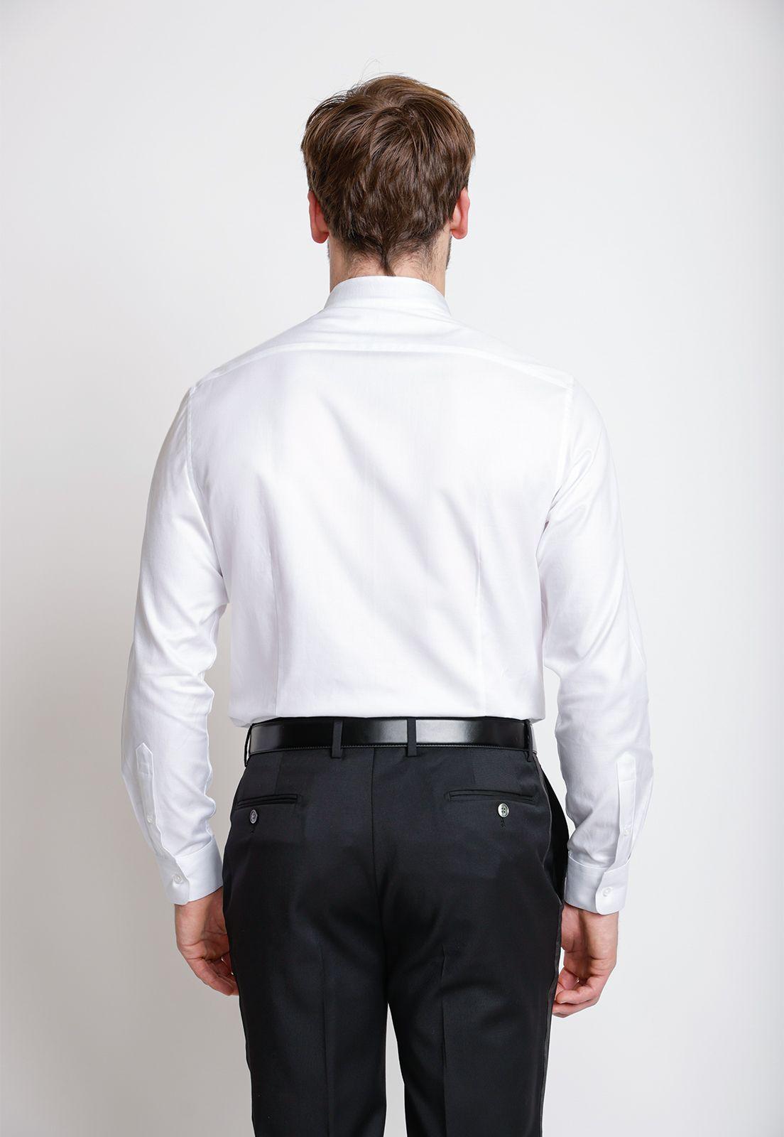 Camisa Formal Hombre Algodón Textura Slim Luxury Blanco-1
