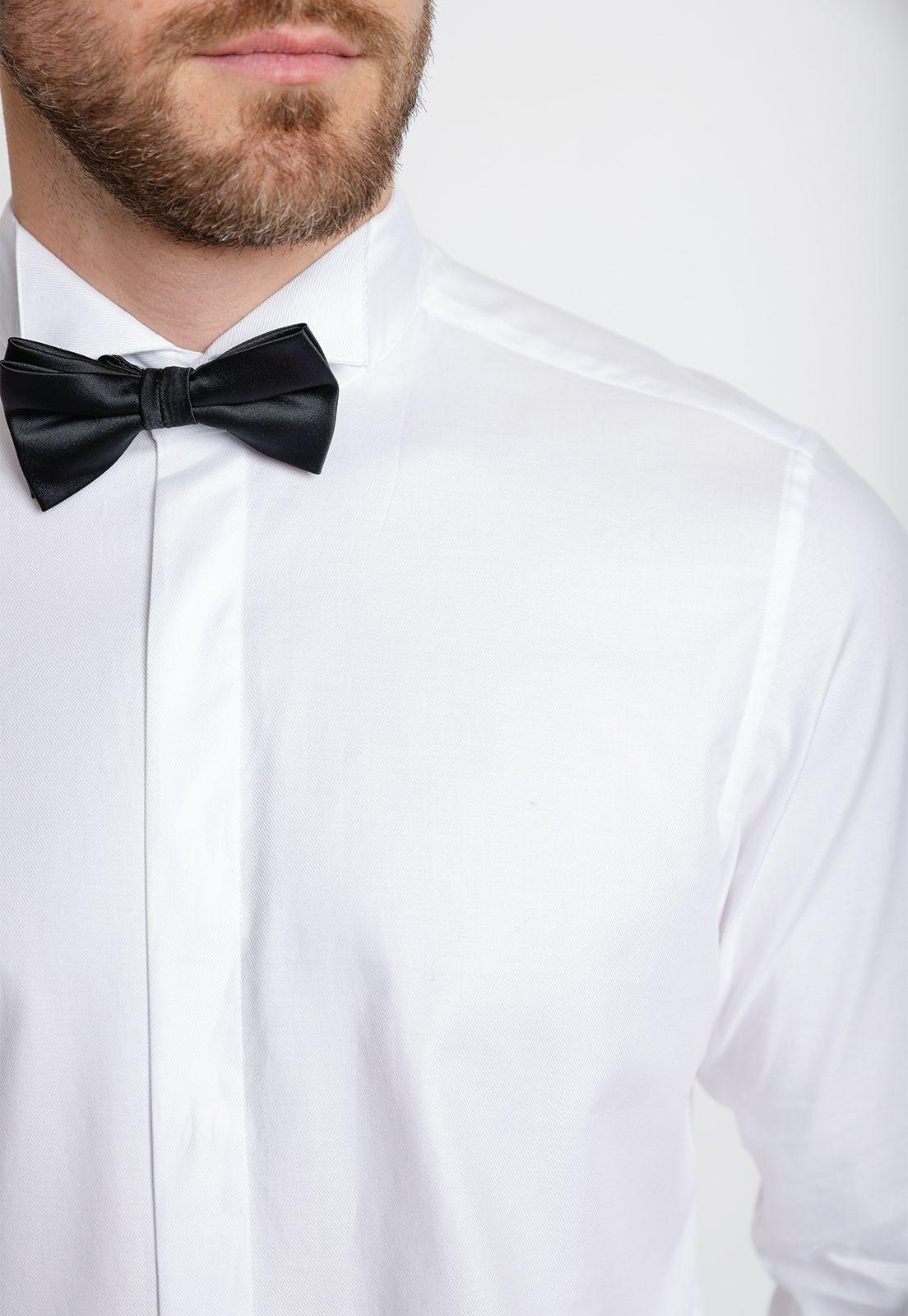 Camisa Formal Hombre Algodón Textura Slim Luxury Blanco-2