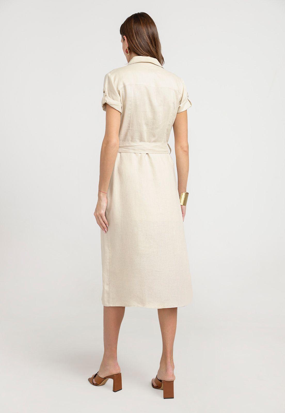 Vestido Mujer Sevilla Lino Beige-1