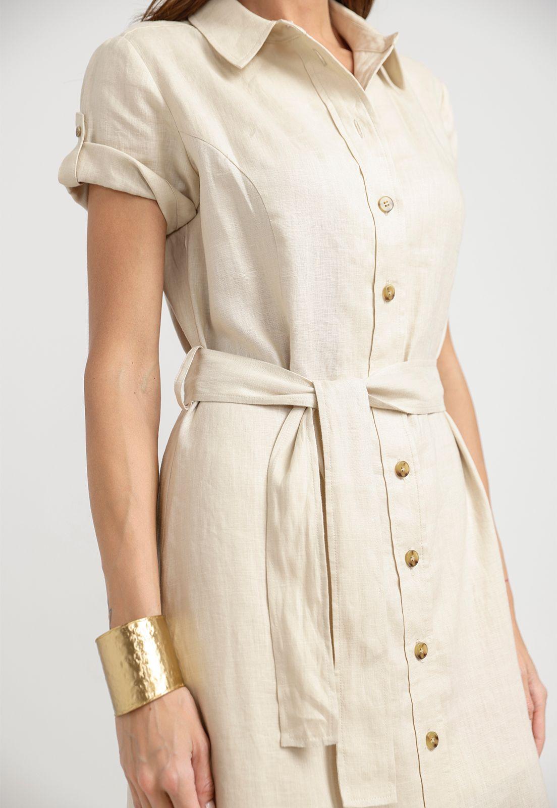 Vestido Mujer Sevilla Lino Beige-2