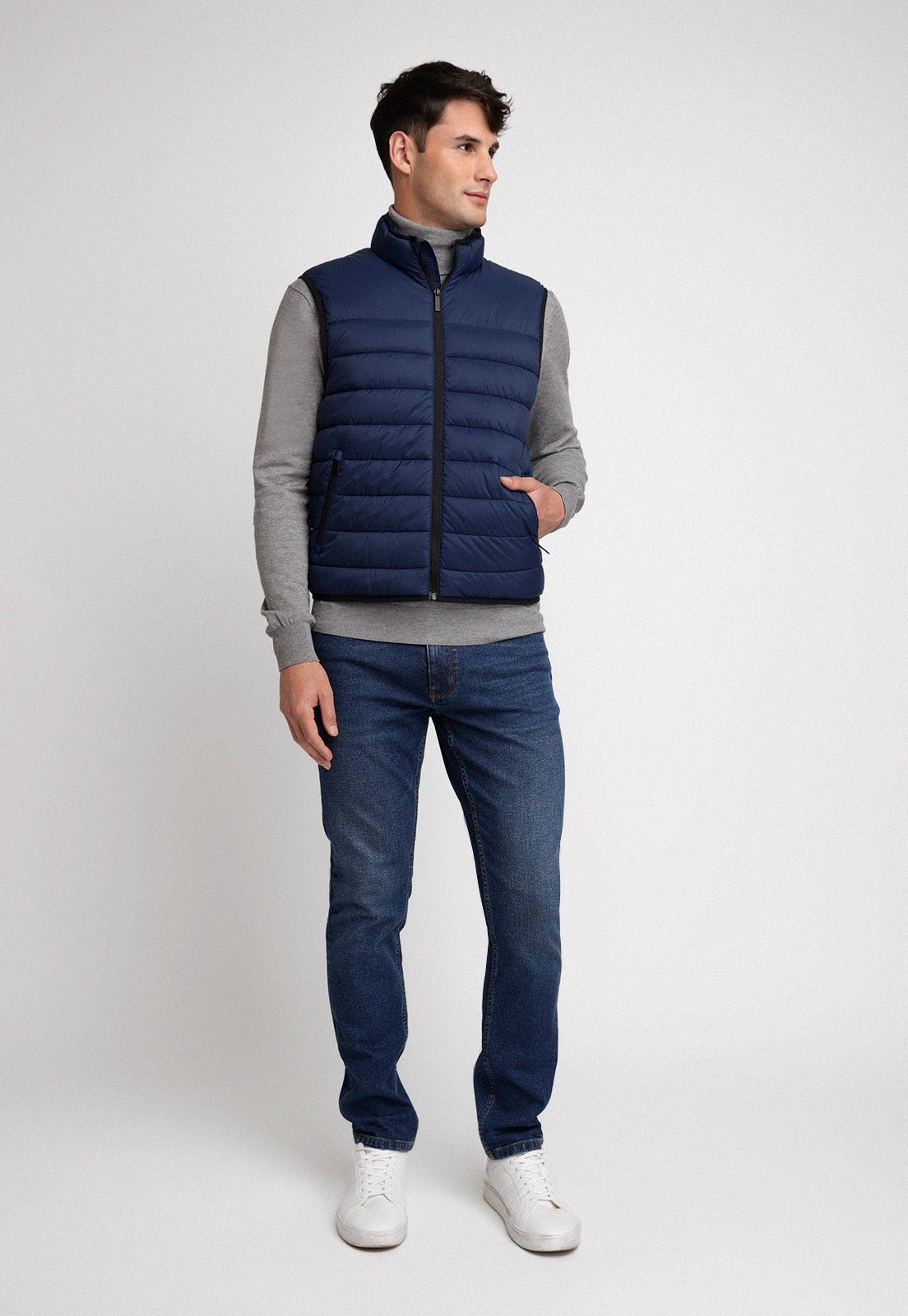 Parka Sin Mangas Acolchada Azul-3