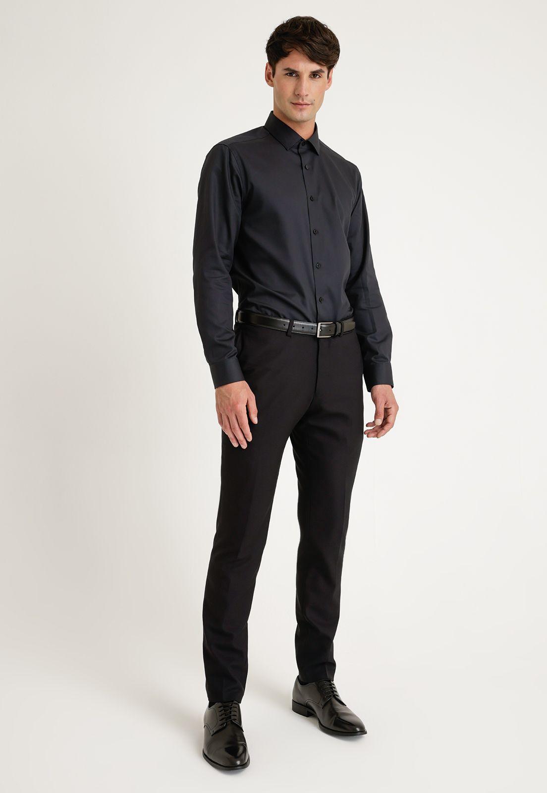Pantalón Hombre Traje Suit Separate Washable Negro-3
