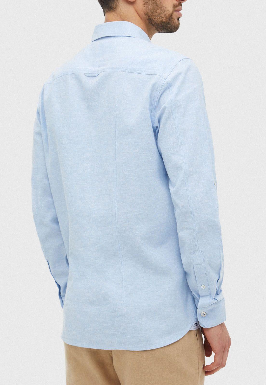 Camisa Lino Guardi Celeste-3