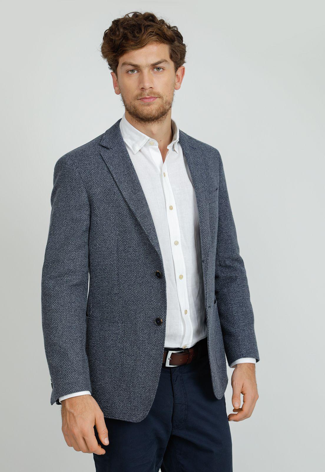 Chaqueta hombre Slim Fit Cain Algodón Azul-0