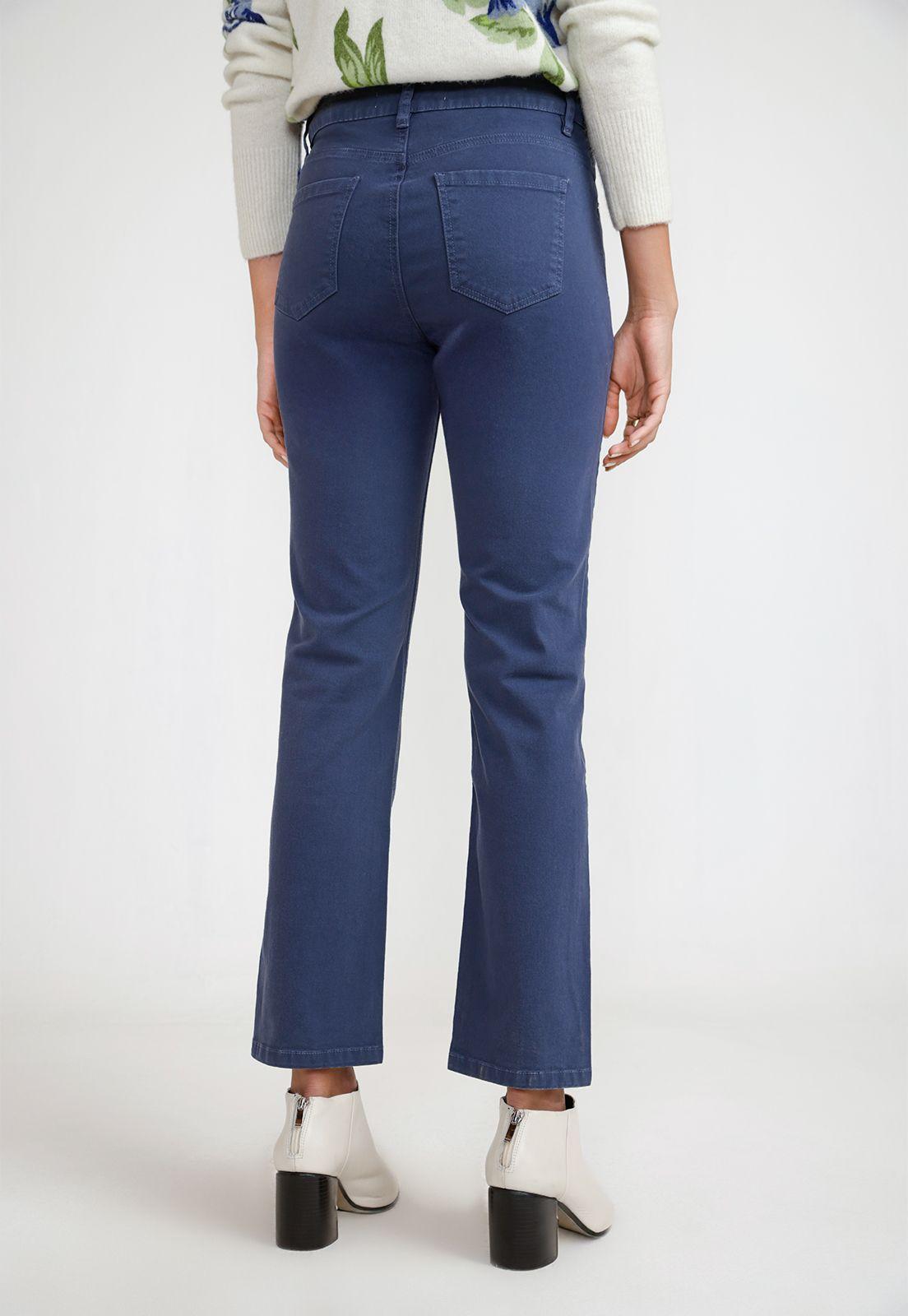 Pantalón Básico Mujer Algodón Peruano Marino-1