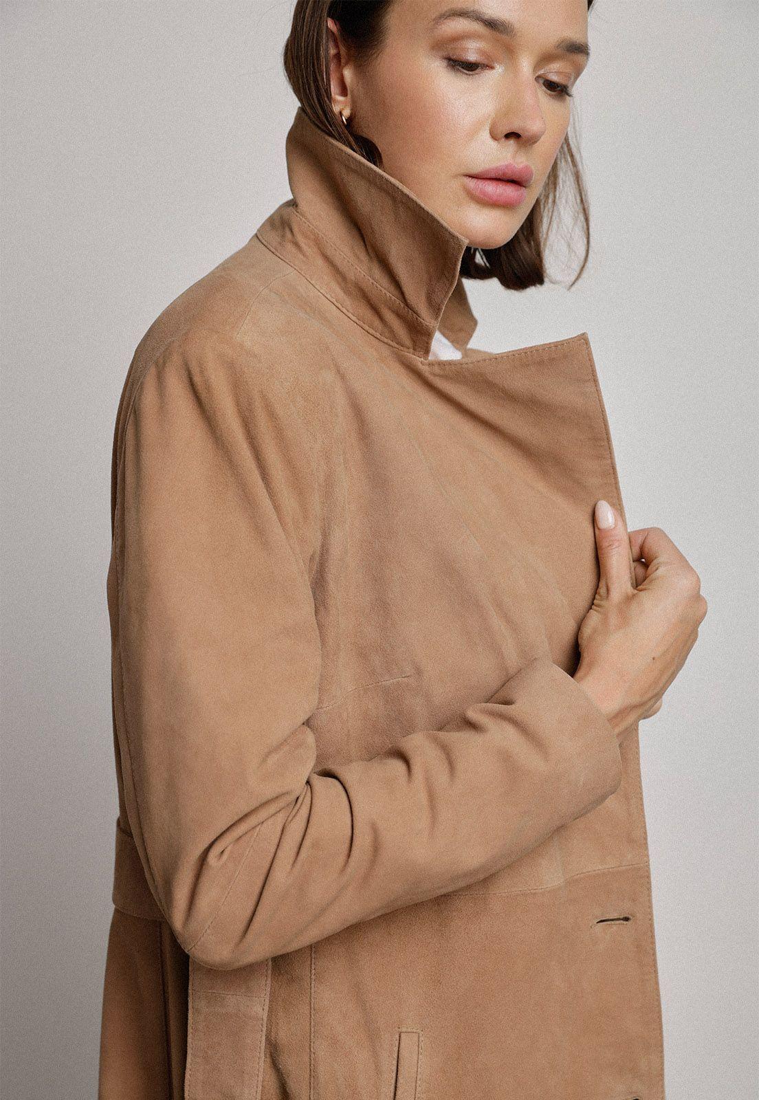 Chaqueta De Cuero Dandelión Camel-2