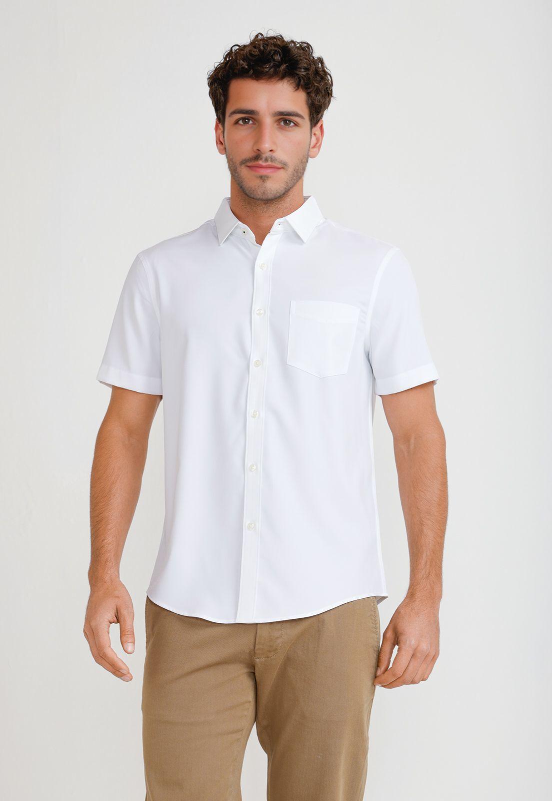 Camisa Hombre Manga Corta Total Stretch Blanco-0
