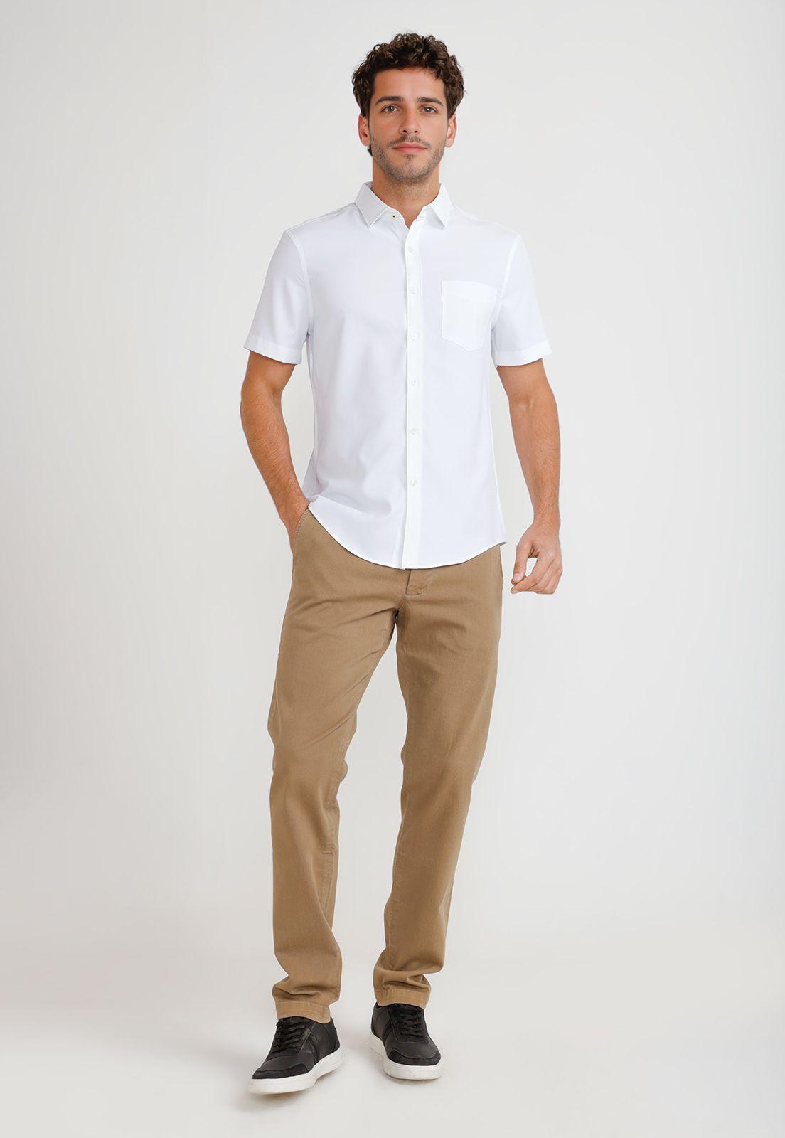 Camisa Hombre Manga Corta Total Stretch Blanco-3