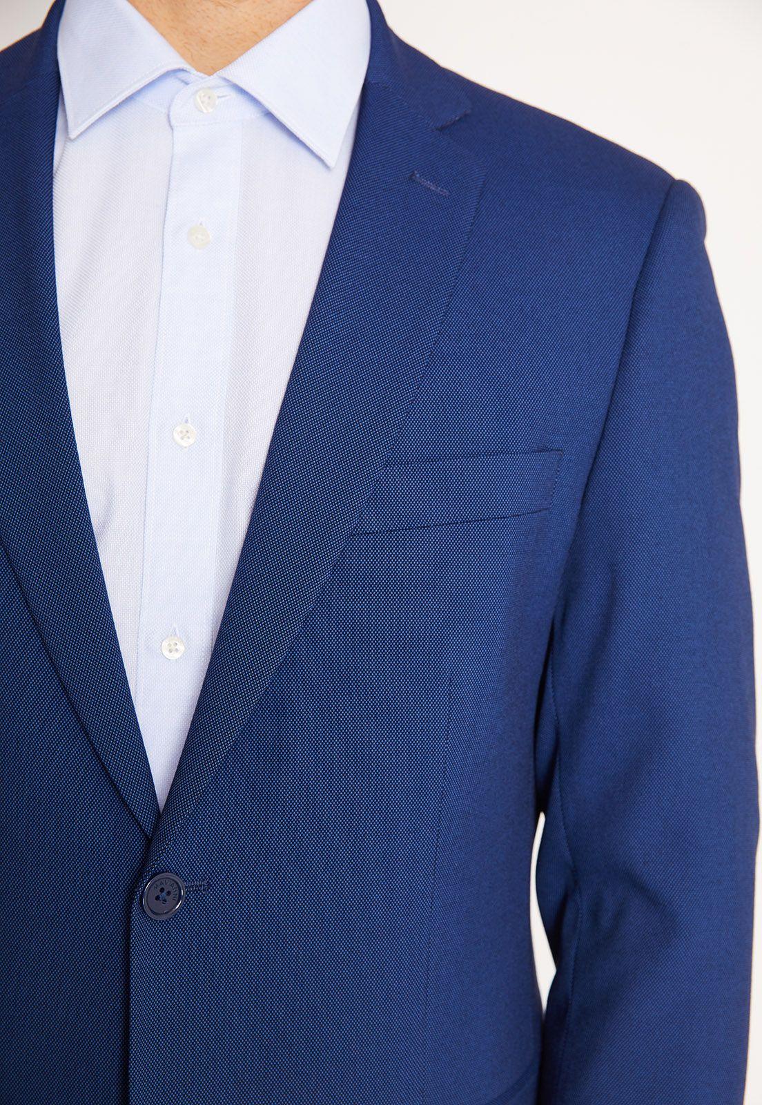 Traje Formal Hombre Slim Texturado Azul Medio-3