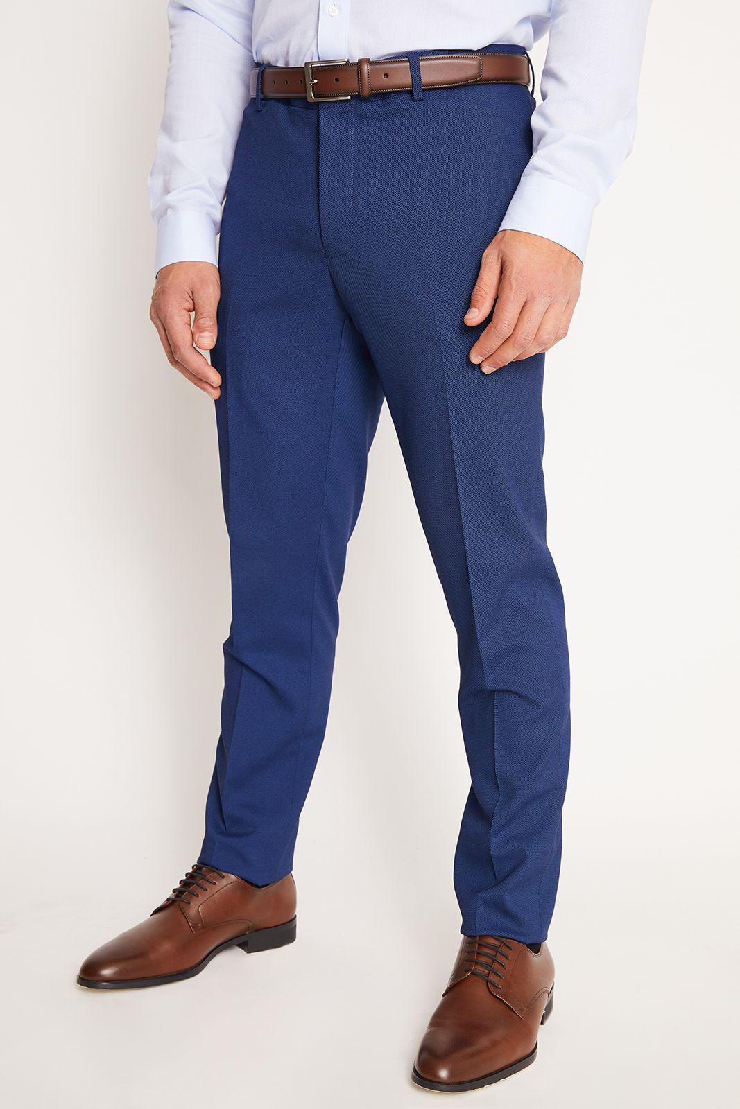 Traje Formal Hombre Slim Texturado Azul Medio-4