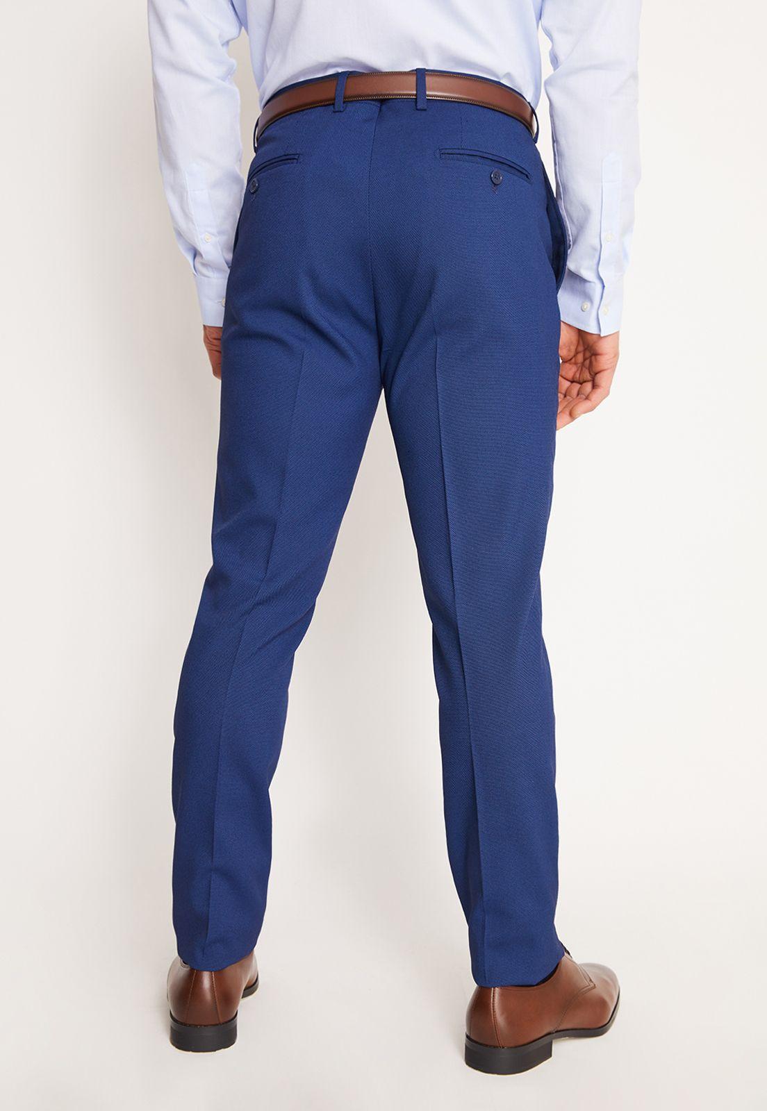 Traje Formal Hombre Slim Texturado Azul Medio-5