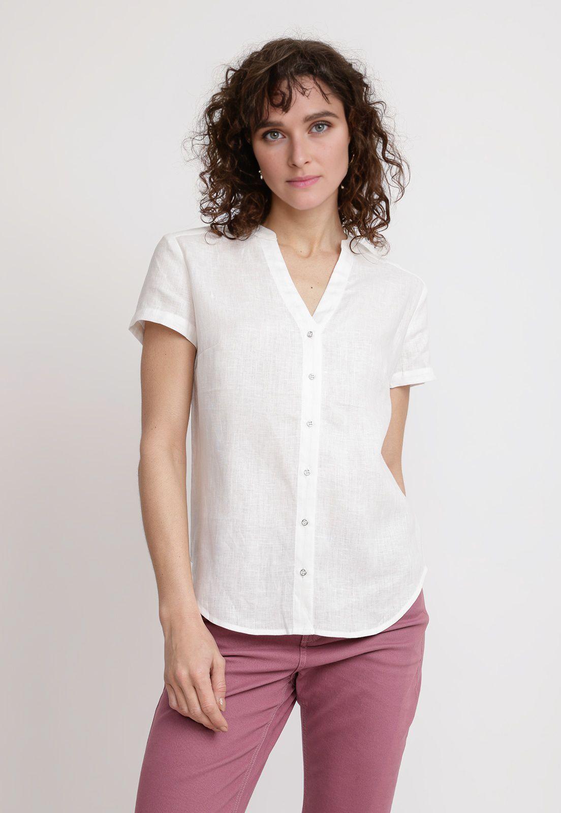 Blusa Mujer Keiko Lino Blanco-0