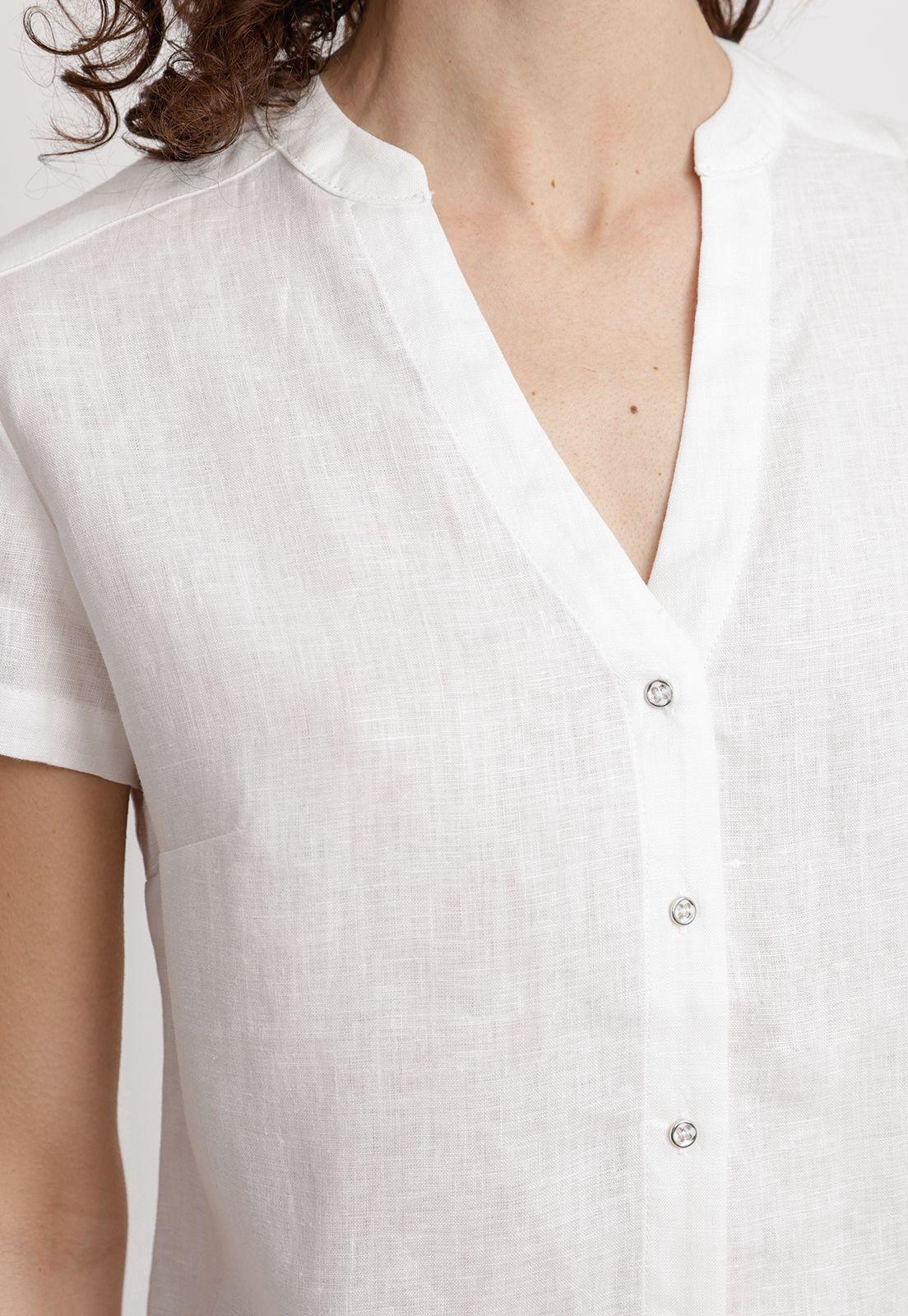 Blusa Mujer Keiko Lino Blanco-3