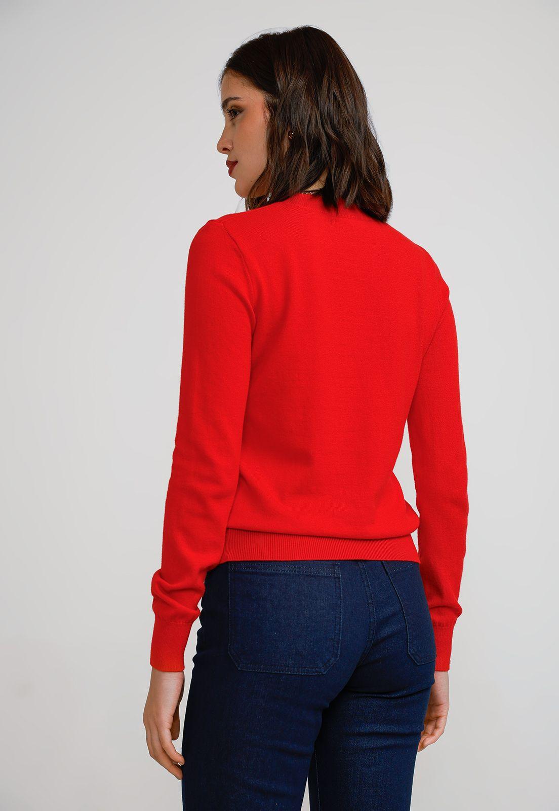 Sweater Mujer Algodón Rojo-1