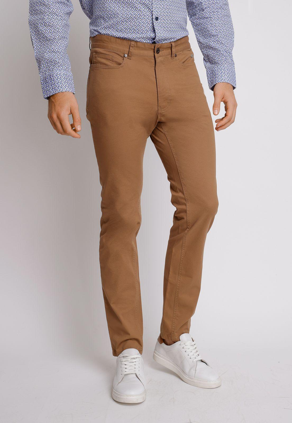Pantalón hombre Slim Fit Vilas Algodón Café-0