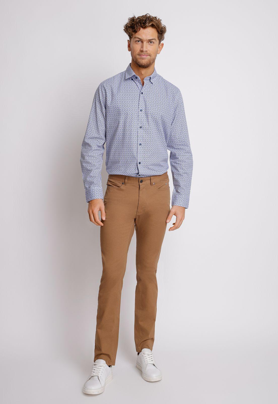 Pantalón hombre Slim Fit Vilas Algodón Café-3