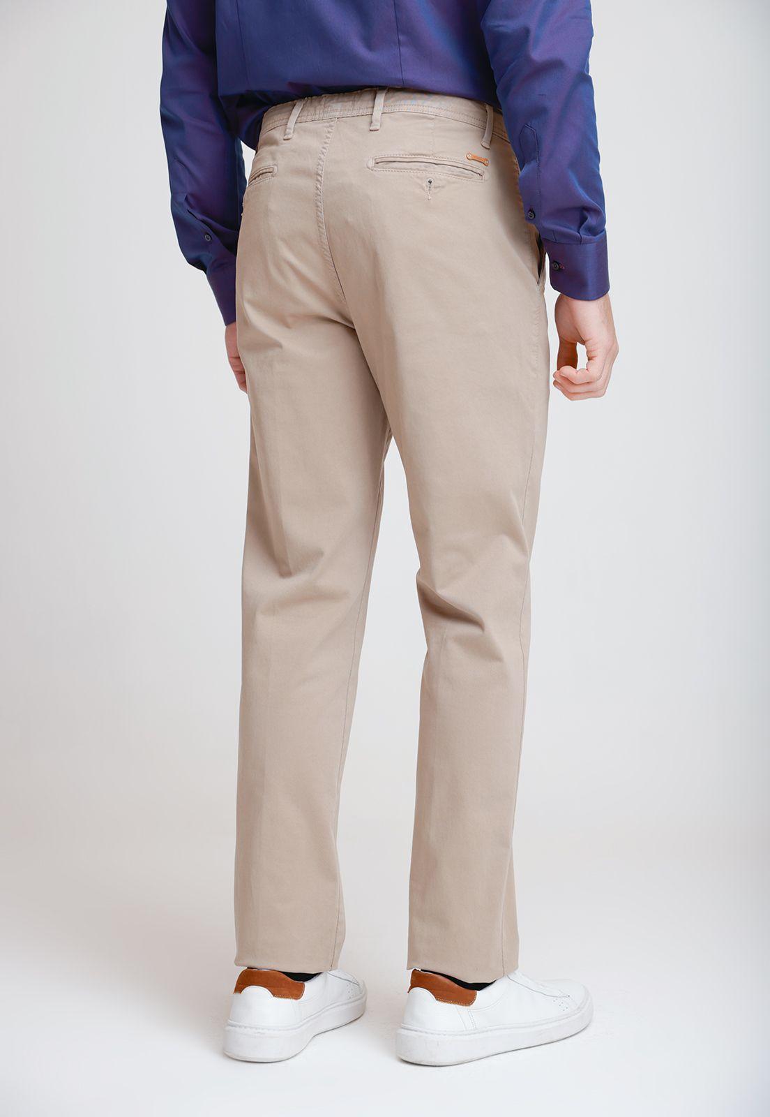 Pantalón Hombre Algodón Liso Slim Tevere Beige-1