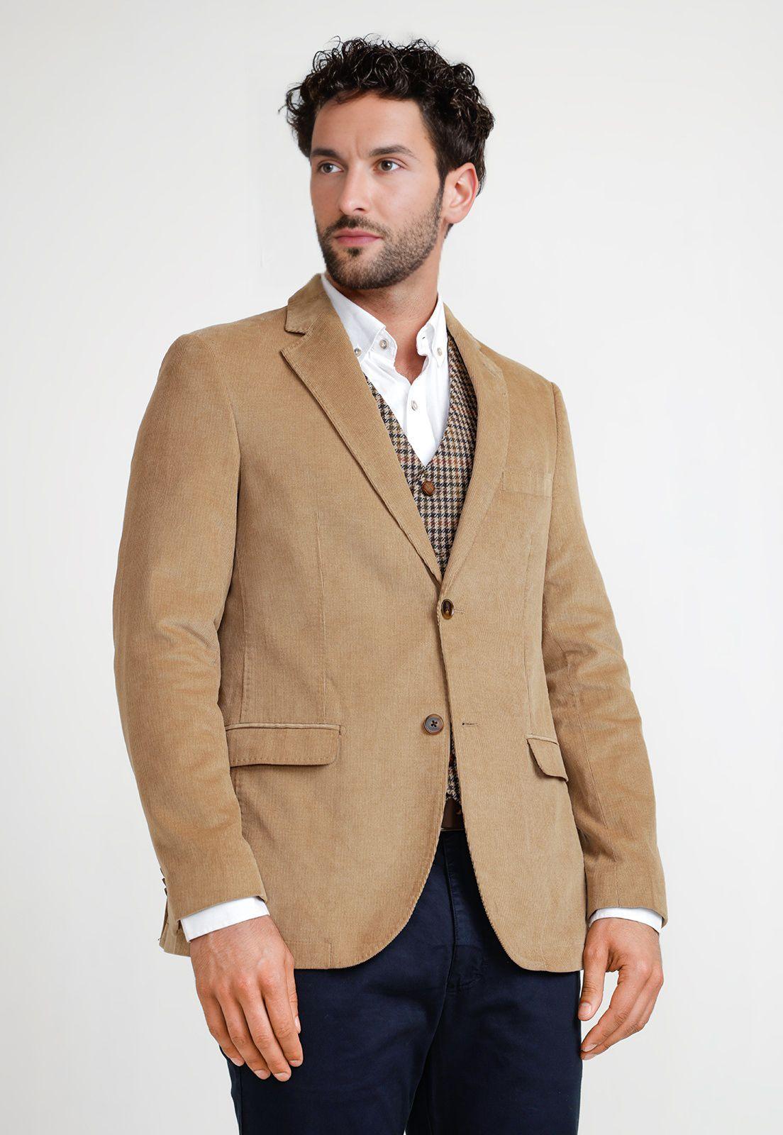 Chaqueta Hombre Cotelé Beige-0