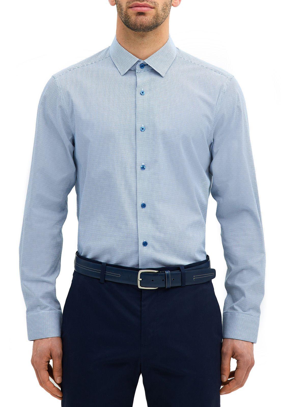 Camisa Formal Hombre Easy Care (Cuidado Fácil) Azul-0