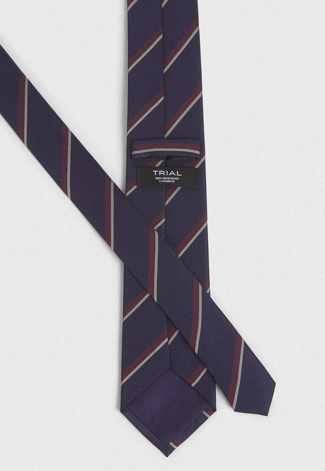 Corbata Formal Hombre Seda Diseño Travel Azul Marino-1