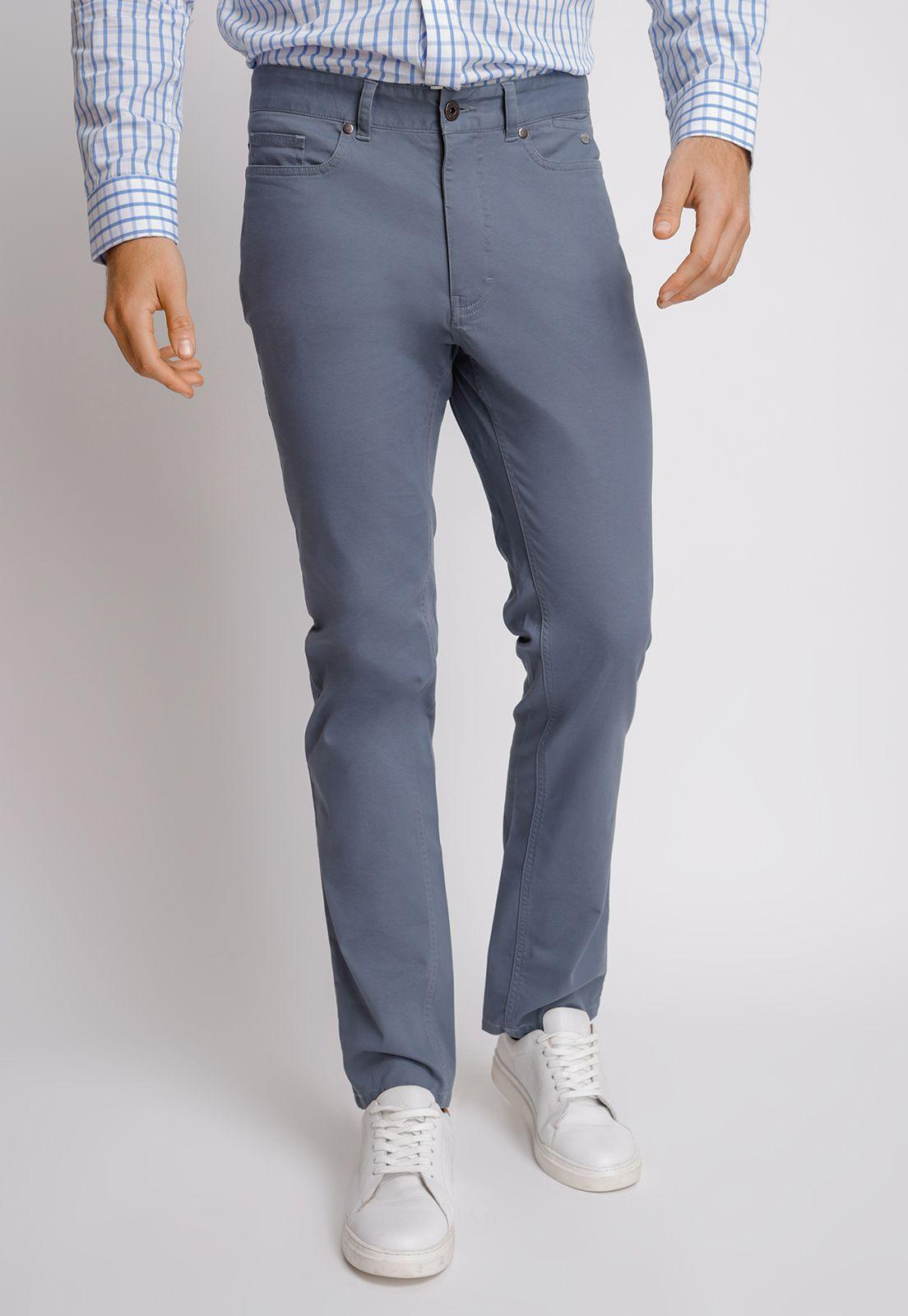 Pantalón hombre Slim Fit Vilas Algodón Petróleo-0