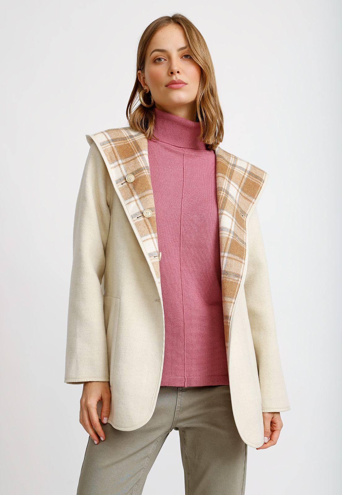 Chaquetón Reversible Ecru Anele Mujer-2