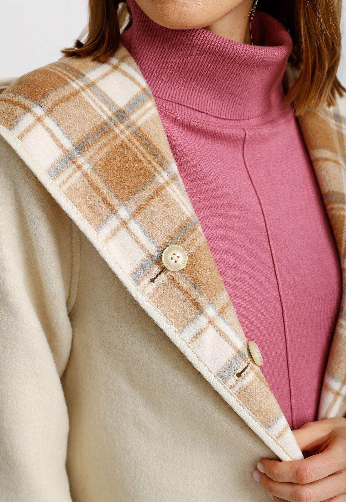 Chaquetón Reversible Ecru Anele Mujer-5