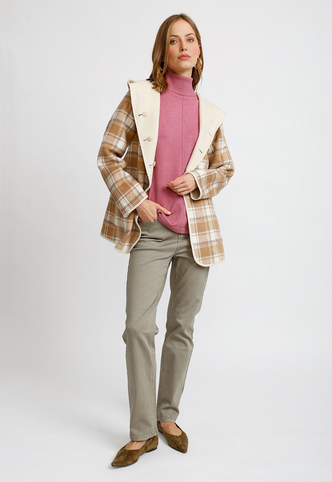 Chaquetón Reversible Ecru Anele Mujer-6