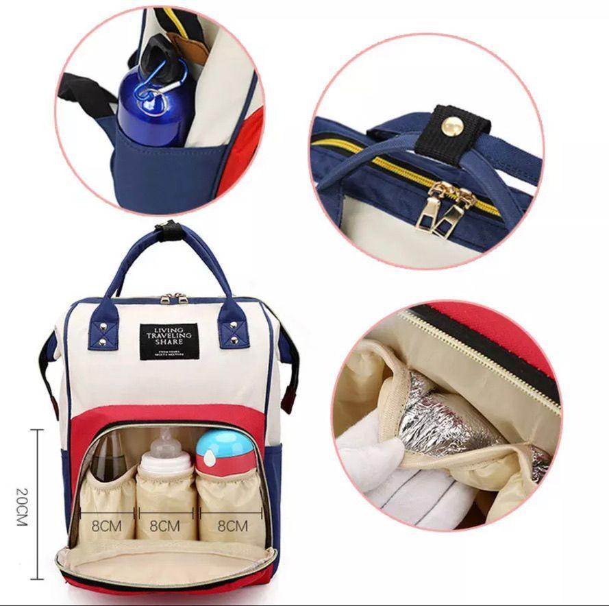 Mochila bebé pañalera Living Traveling diseño negro-2