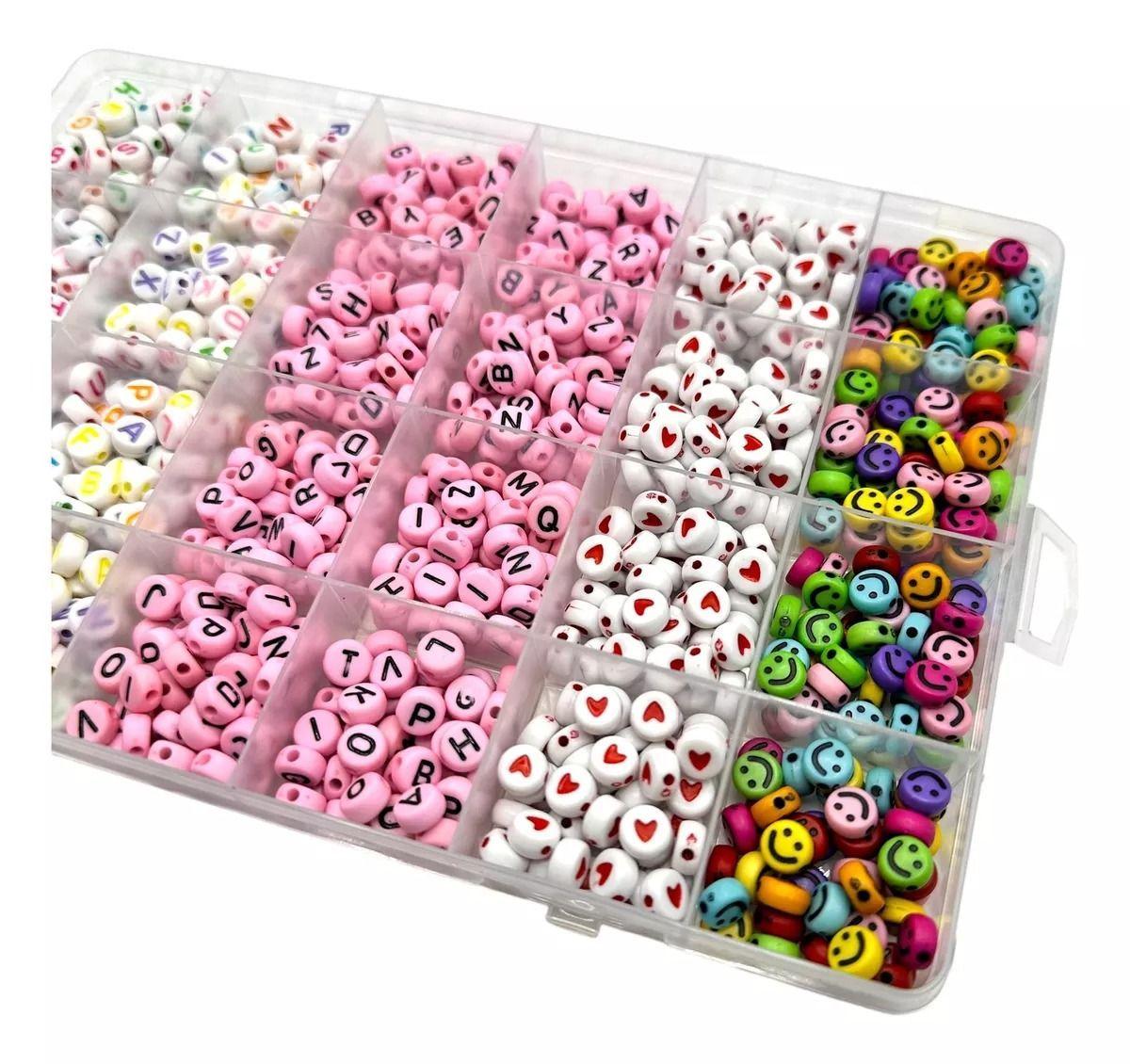 Kit para pulseras con cuentas con letras + accesorios-4
