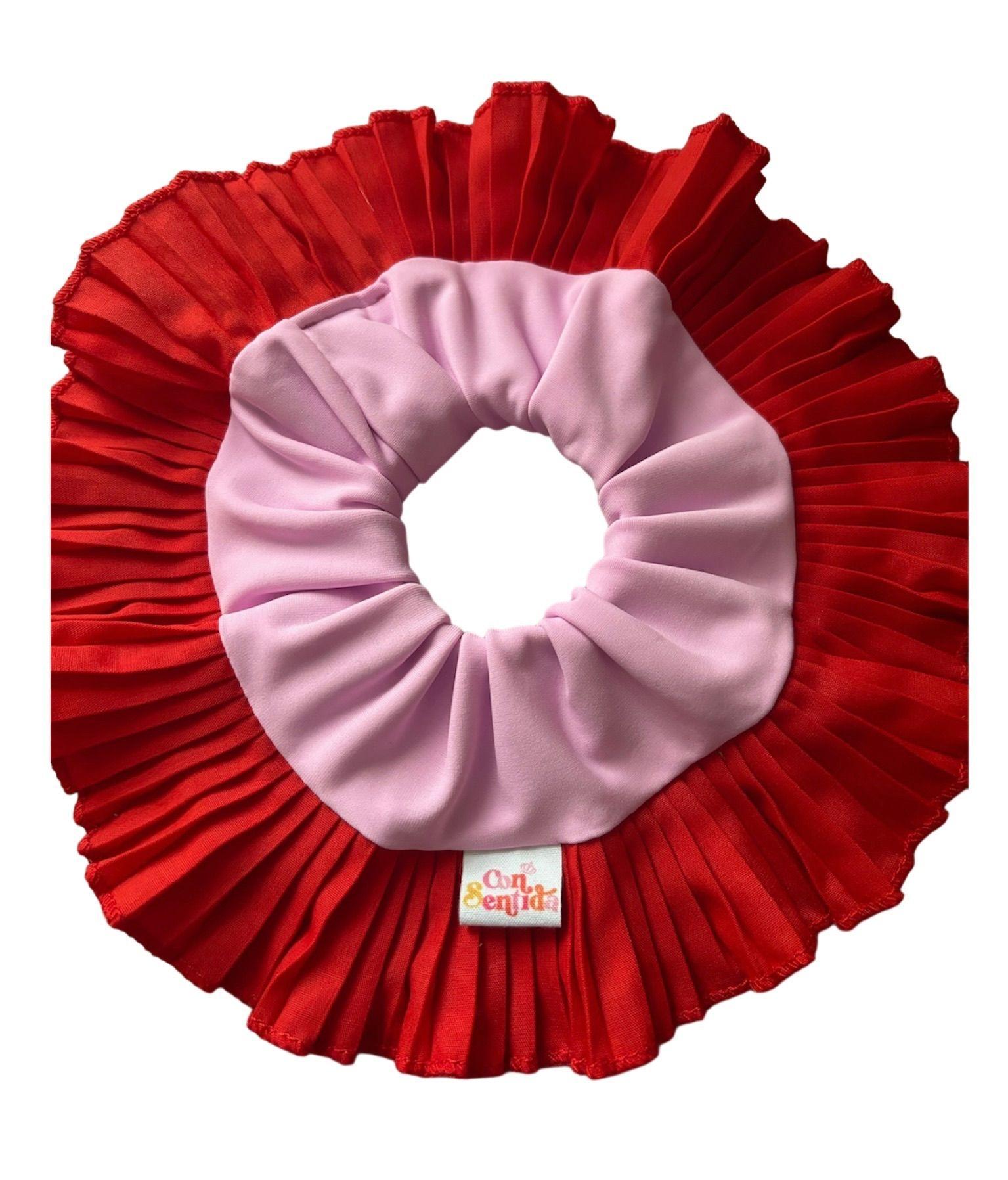 Bamba simple borde rojo base rosada-0