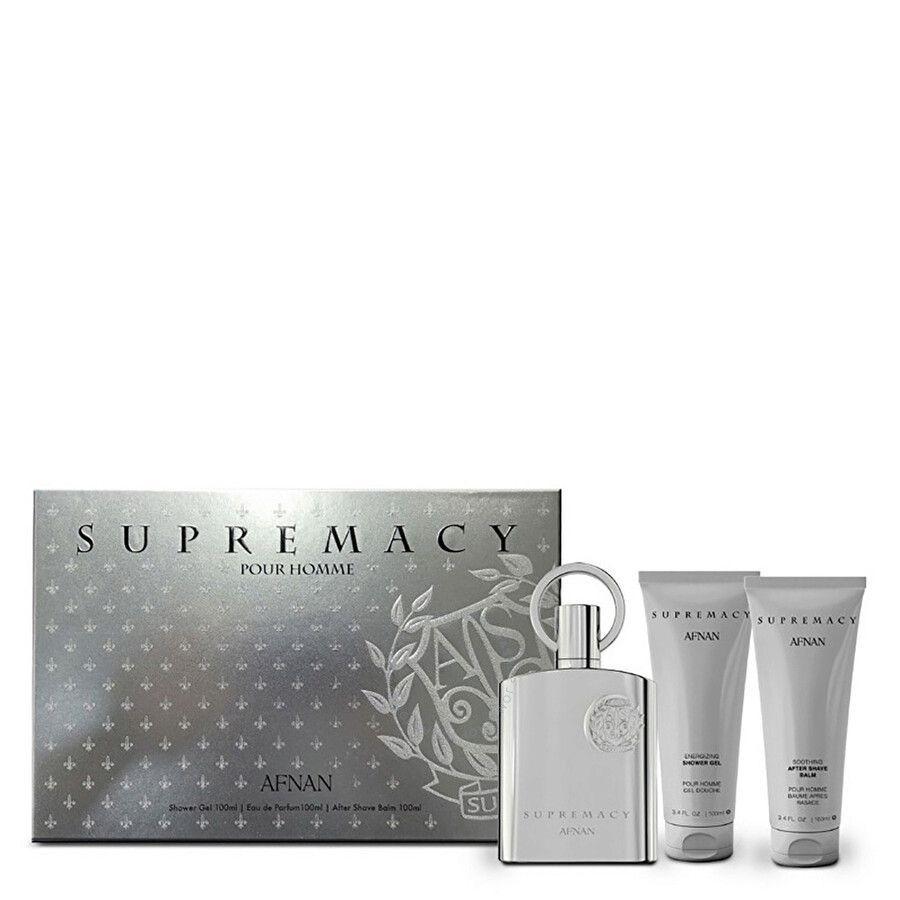 AFNAN SUPREMACY SILVER MEN EDP 100ML SET+LOTION+SHOWER GEL-0