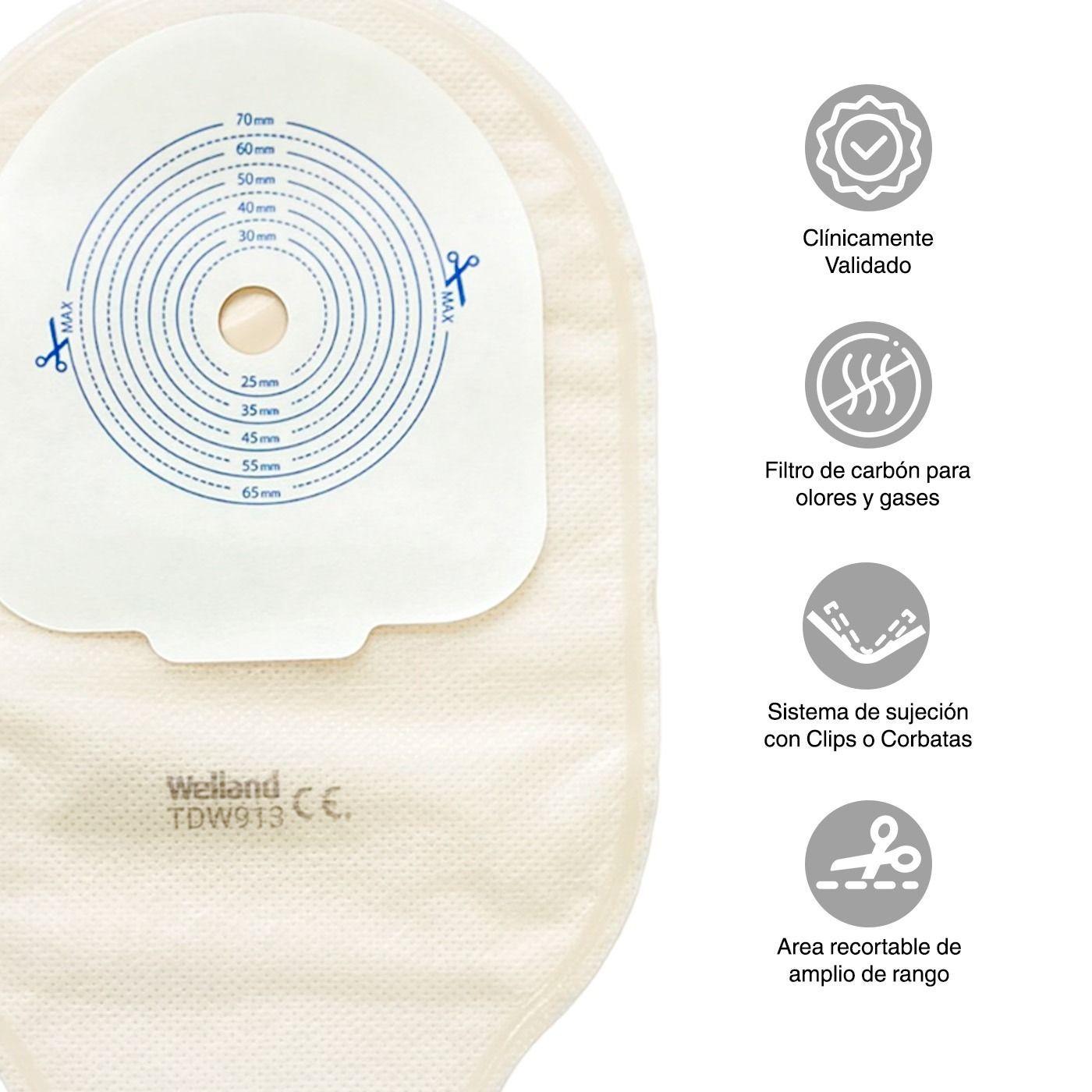 30x Bolsa Colostomía Ostomía Drenable Filtro Anti Olor Y Gases-4