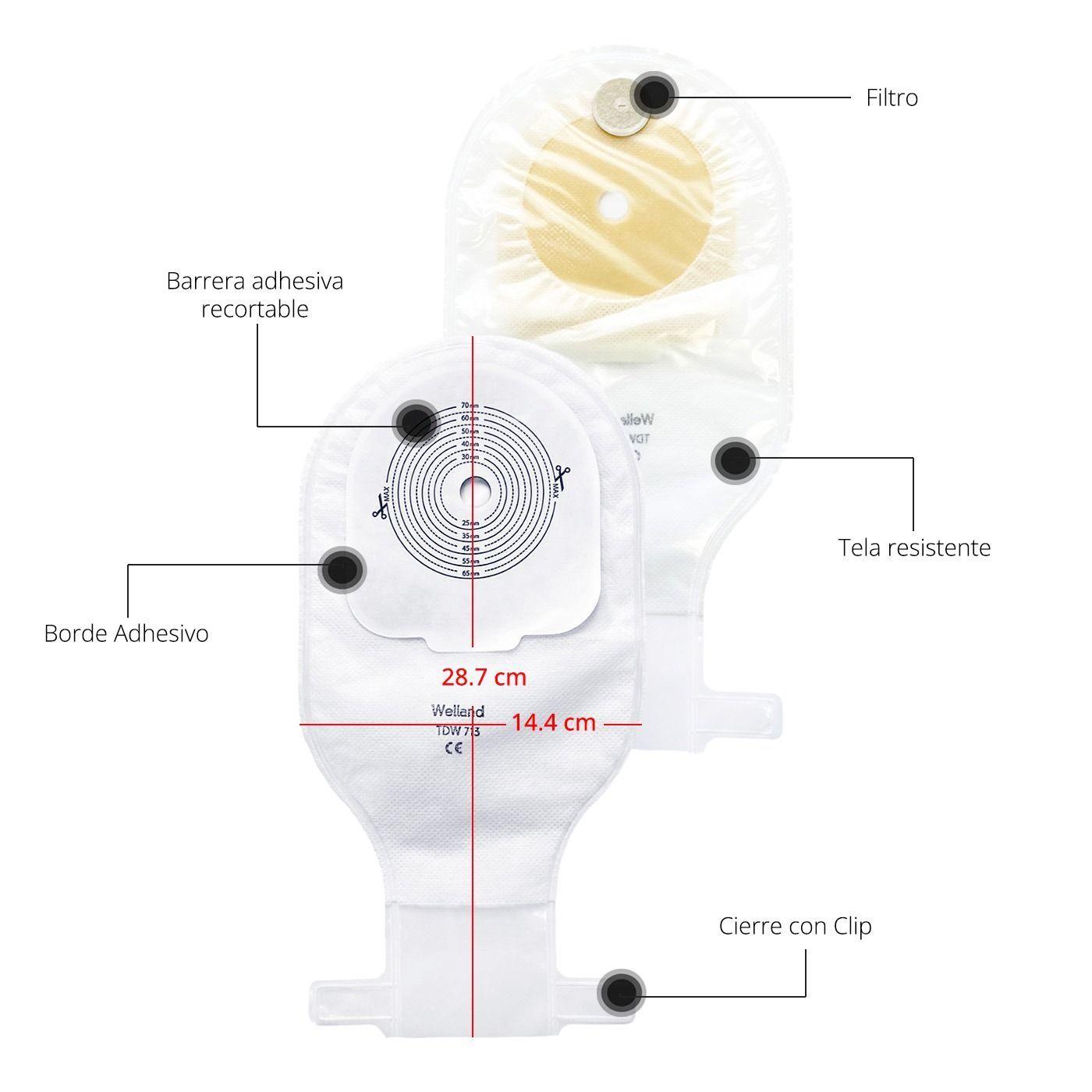 Bolsas De Colostomía Transparente con Filtro Olor y Gases x10-2