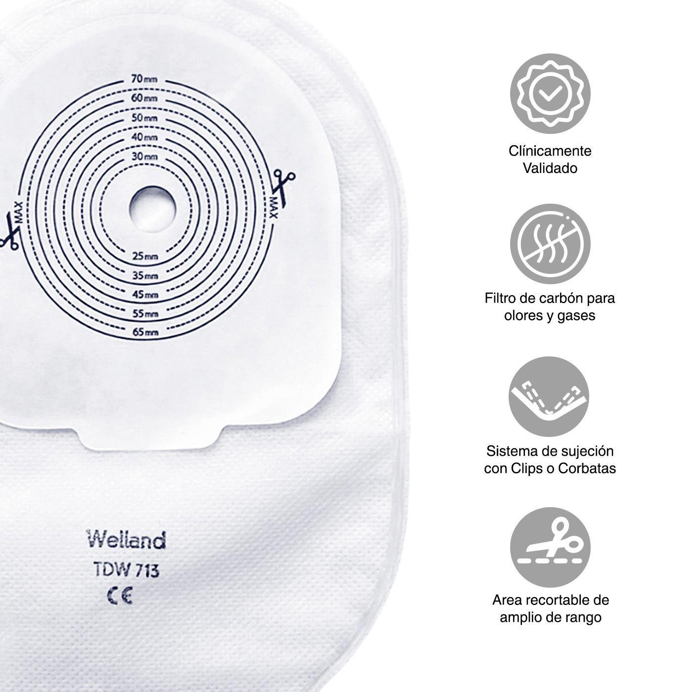 Bolsas De Colostomía Transparente con Filtro Olor y Gases x10-4