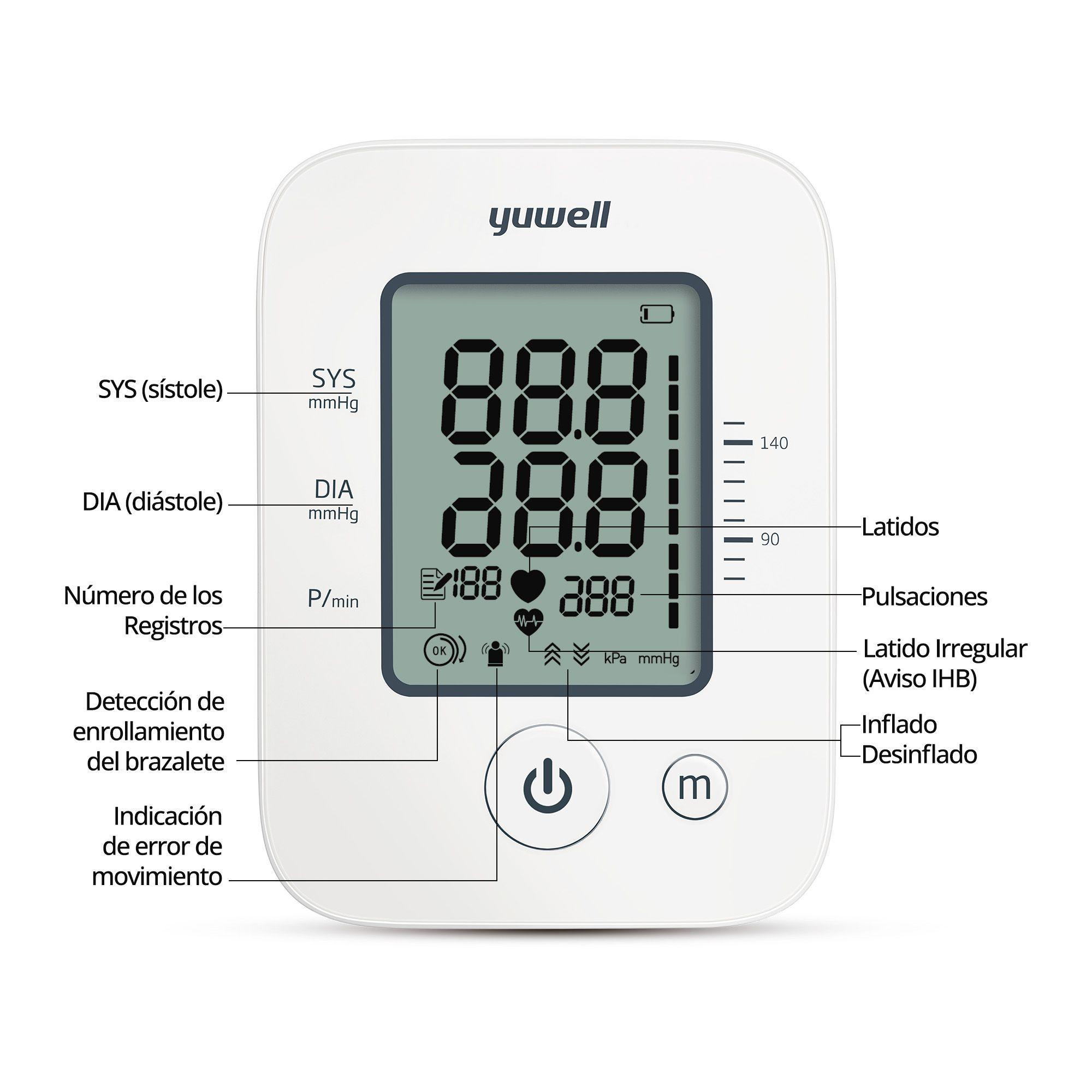 Toma Presión Digital de Brazo Yuwell YE660D con Voz + Bzte Adulto y Pediátrico-4